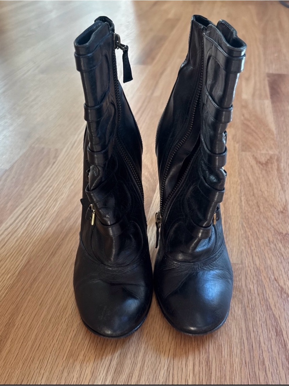 Vintage Marc Jacobs Collection black buckle boots Kate Moss 38